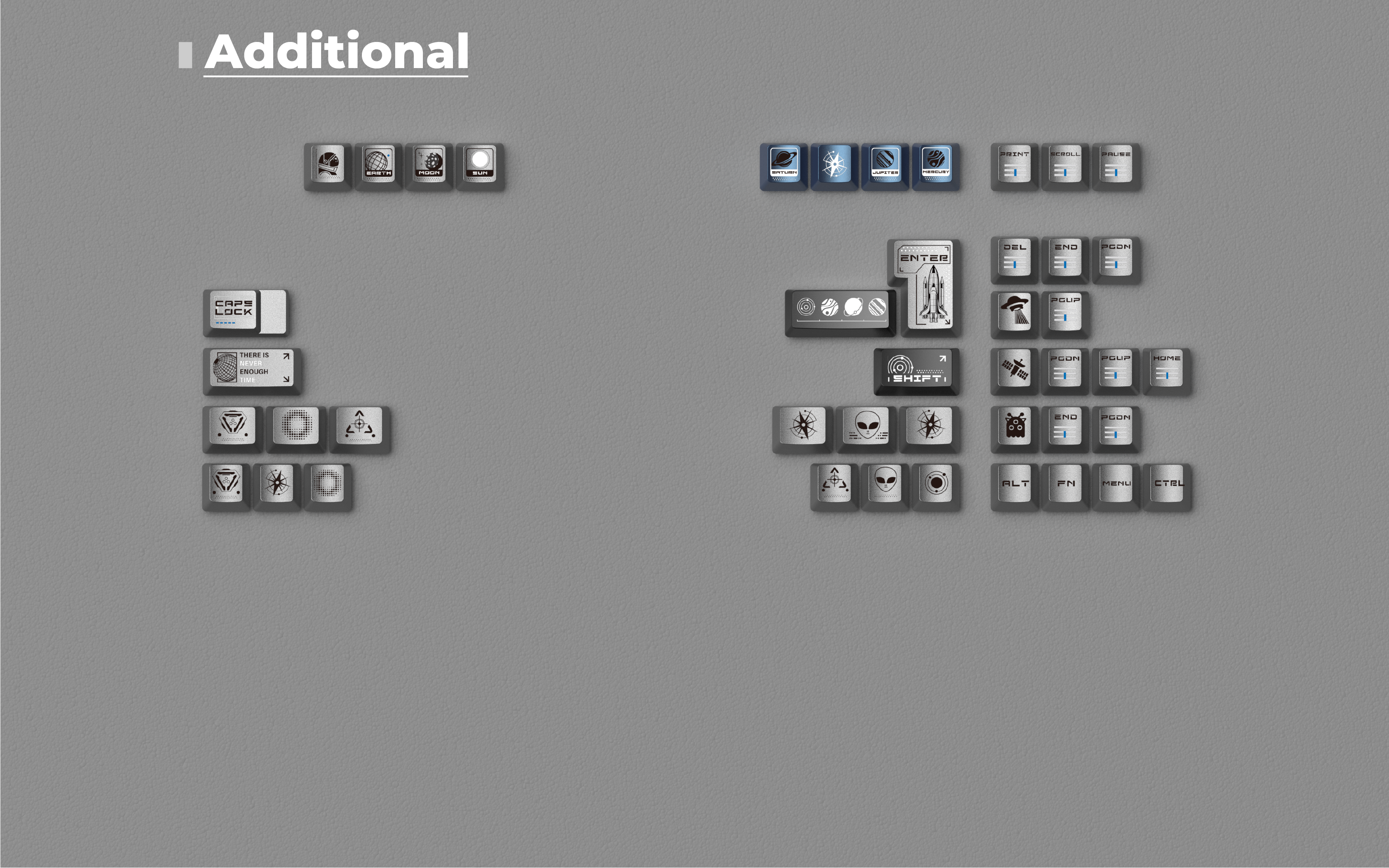 Space exploration - Metallic texture keycaps