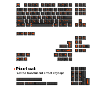 Pixel cat - Frosted translucent effect keycaps