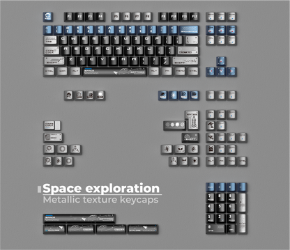 Space exploration - Metallic texture keycaps