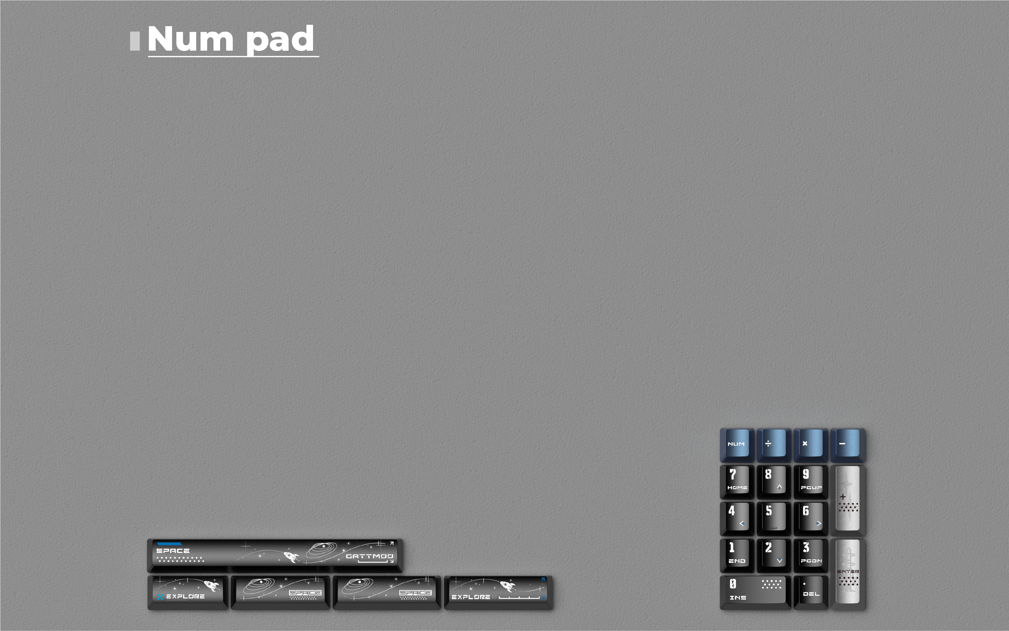 Space exploration - Metallic texture keycaps